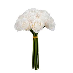 Three Michael’s White Silk Rose Bouquet